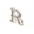 Elegantă broșă cu inițiala " R " | argint & marcasite | Marea Britanie