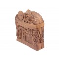 Inedită casetă indiană pentru țigarete - sculptură în lemn de Sheesham