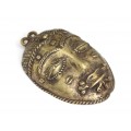Veche mască-amuletă tribală Baule - bronz " cire perdue " - Coasta de Fildeș
