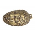 Veche mască-amuletă tribală Baule - bronz " cire perdue " - Coasta de Fildeș