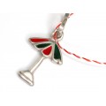 Pandantive charm din argint emailat | umbreluță & cheie | Italia cca. 1960
