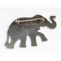 Elegantă broșă thailandeză | Elefant - Surin | argint emailat - cca.1960