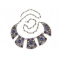 Opulent colier egiptean | argint & lapis lazuli | cca.1930