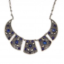 Opulent colier egiptean | argint & lapis lazuli | cca.1930