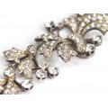 Spectaculos colier Art Deco | " Diamond Riviere " | argint & diamante faux | Franța