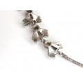 Spectaculos colier Art Deco | " Diamond Riviere " | argint & diamante faux | Franța