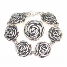 Set : brățară și pandant din argint " Cire Perdue " | Trandafiri | Mexic
