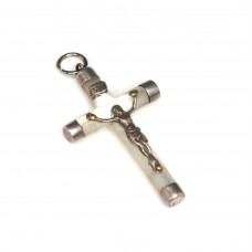 Rafinat pandant religios din sidef și argint | Franța cca.1930