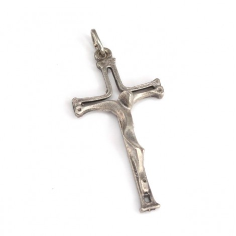 Delicat pandant-crucifix modernist | manufactură în argint | Italia cca.1950