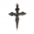 Vechi pandant -crucifix religios Art Deco | manufactură în argint | Franţa cca.1930