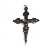 Vechi pandant -crucifix religios Art Deco | manufactură în argint | Franţa cca.1930