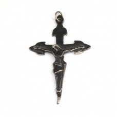 Vechi pandant -crucifix religios Art Deco | manufactură în argint | Franţa cca.1930