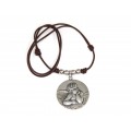 Colier cu medalion religios de factură romantică | Amoraș | argint rodiat - Italia