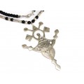 Colier tribal - unisex - cu amuletă Tahoua  | Crucea Agadez | manufactură în argint | Niger