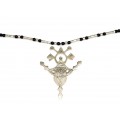Colier tribal - unisex - cu amuletă Tahoua  | Crucea Agadez | manufactură în argint | Niger