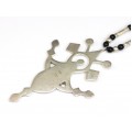 Colier tribal - unisex - cu amuletă Tahoua  | Crucea Agadez | manufactură în argint | Niger