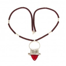 Colier tuareg cu amuletă Ingall -  Mframadan | montură în argint | Niger