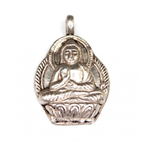 Veche amuletă nepaleză | Buddha | manufactură în argint | cca. 1900