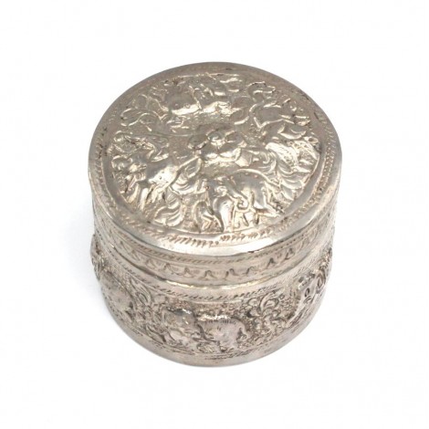 Veche casetă burmeză pentru betel și mirodenii  | manufactură în argint | cca. 1900