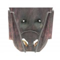 Spectaculoasă mască japoneză | Hannya | sculptură în lemn ebenizat