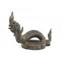 RAR : Veche statuetă budistă | Dragon burmez - Phaya Naga | bronz - Myanmar