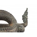 RAR : Veche statuetă budistă | Dragon burmez - Phaya Naga | bronz - Myanmar
