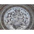 Vechi platou decorativ burmez | Avalokitesvara Bodhisattva | argint, cupru & alamă