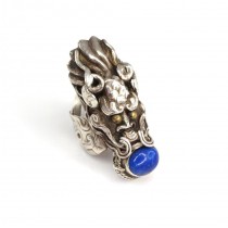 Vechi inel chinezesc | Dragonul de Azur | argint & lapis lazuli 