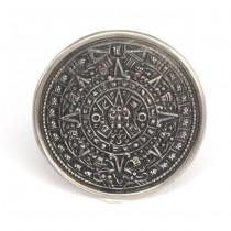 Broșă-pandant " Calendar Aztec " | manufactura in argint | Mexic cca. 1960