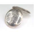 Opulent pandant locket în stil victorian | argint gravat manual | Marea Britanie