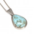 Colier cu pandant modernist | argint & larimar | Republica Dominicana