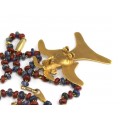 Colier statement " Tairona Bird God " | otel aurit 24K & pietre naturale | Columbia