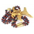 Colier statement " Tairona Bird God " | otel aurit 24K & pietre naturale | Columbia