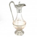 Elegant decantor aiguillère | cristal & staniu | atelier Dacoras - Paris cca. 1960