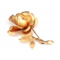 Elegantă broșă " Wild Rose " | oţel placat cu aur roz | Marea Briatnie anii '70