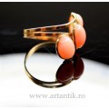 inel aur 18 k & coral angel skin. atelier napoletan. sec XX