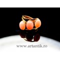 inel aur 18 k & coral angel skin. atelier napoletan. sec XX