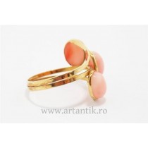 inel aur 18 k & coral angel skin. atelier napoletan. sec XX