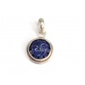 Amuleta peruviană cu lapis lazuli sculptat | Soare - Inti | manufactură în argint | Peru