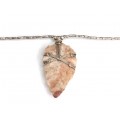 Inedit colier chilian cu amuletă amerindiană "Arrowhead " | argint 999 & rocă sedimentară | cca. 1960 -1970
