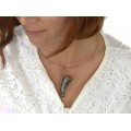 Veche amuletă locket, scandinavă | Corn vânătoresc | manufactură în argint | Danemarca