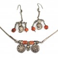 Vechi set bijuterii tribale Banjara | argint & coral natural | India cca.1900