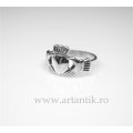 inel Claddagh. argint. atelier Solvar. Irlanda