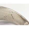 Spectaculos inel statement futurist | argint & cuarț rutilat | Franța anii '70