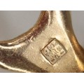 Eleganți butoni moderniști | gravură guilloche pe oțel laminat cu aur | cca.1950 Franța