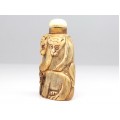 Vechi recipient " Snuff Bottle " | sculptură în fildeș de mamut și elefant | cca.1900 China