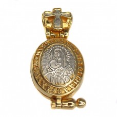Pandant relicvar ortodox |  Sfanta Maria | argint aurit si rodiat | Rusia Pandant relicvar ortodox |  Sfanta Maria | argint aurit si rodiat | Rusia