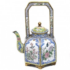 Splendid ceainic chinezesc | alamă cloisonné | cca. 1910 |  perioada Qing Splendid ceainic chinezesc | alamă cloisonné | cca. 1910 |  perioada Qing