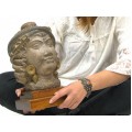 Impresionantă sculptură ceramică | Împărăteasa Atossa a Persiei | cca.1920 Belgia