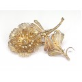 Splendidă brosă în stil Art Nouveau | manufactură în argint aurit | Portugalia